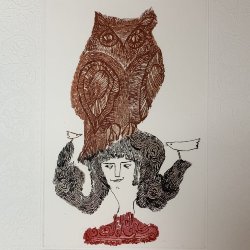A Gallant Lady and Her Owl Friend